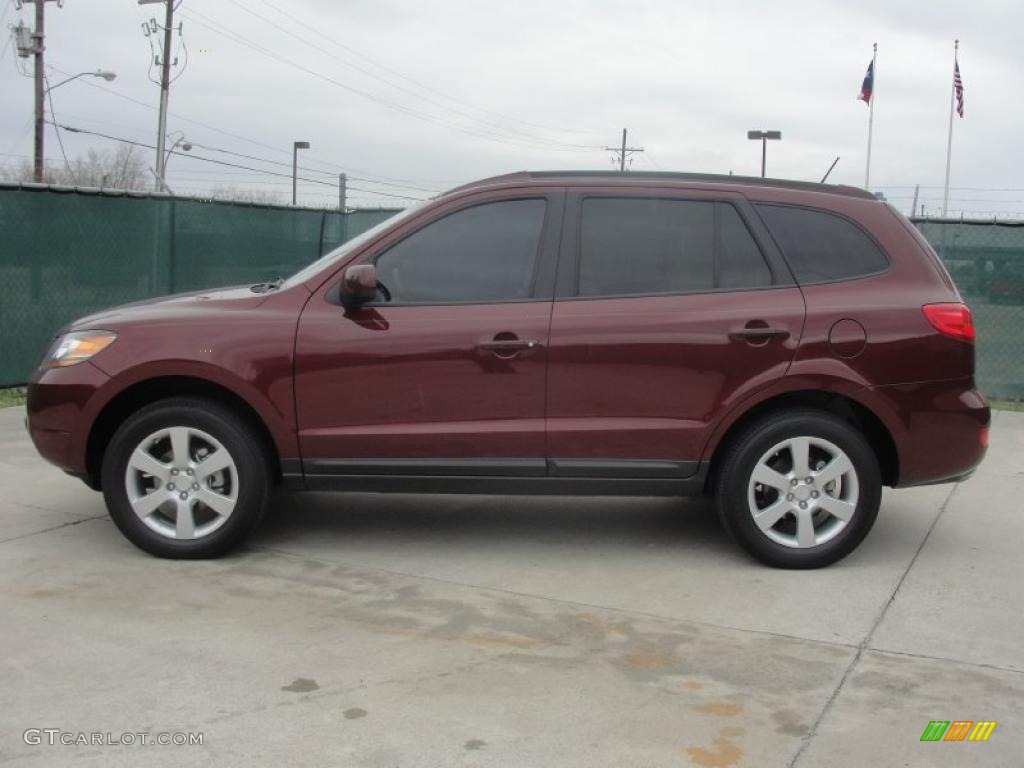 2008 Santa Fe SE - Dark Cherry Red / Beige photo #6