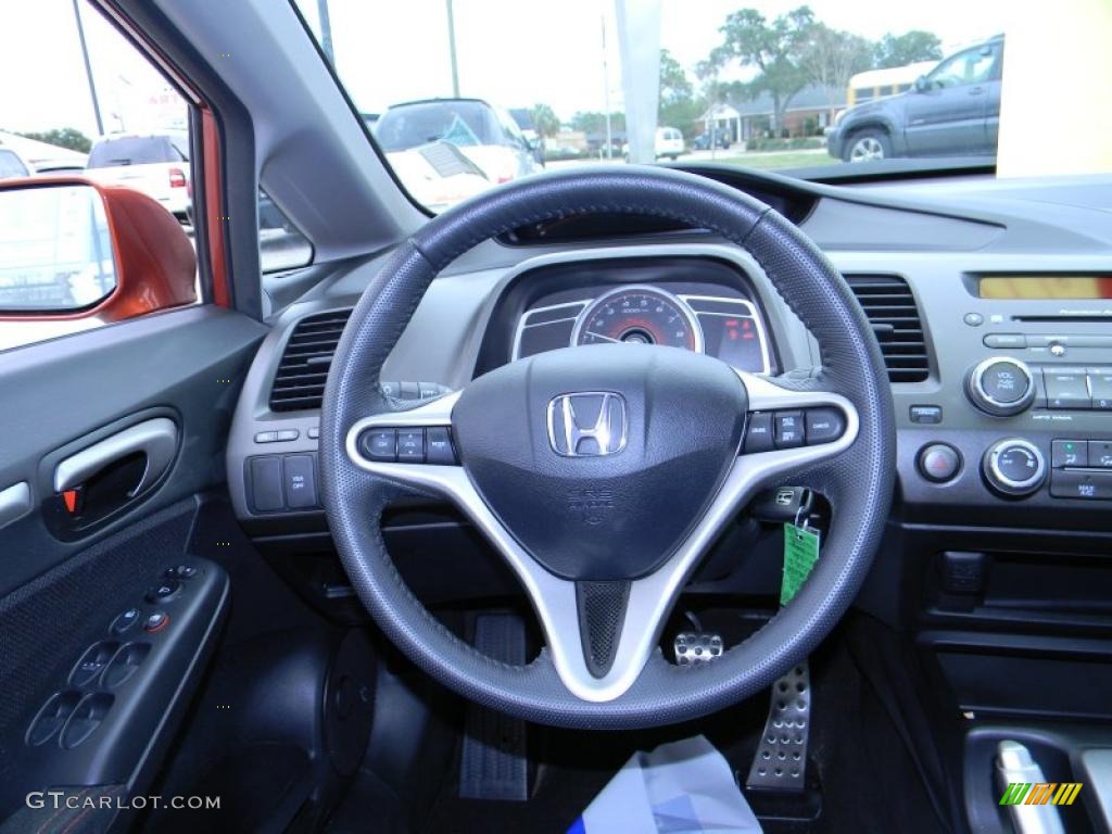 2010 Honda Civic Si Sedan Black Steering Wheel Photo #44788902
