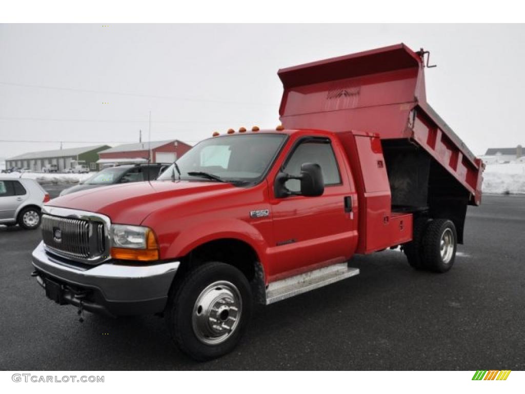 2000 F550 Super Duty XL Regular Cab 4x4 Dump Truck - Red / Medium Graphite photo #5