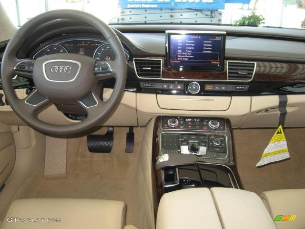 2011 Audi A8 L 4.2 FSI quattro Velvet Beige Dashboard Photo #44792604