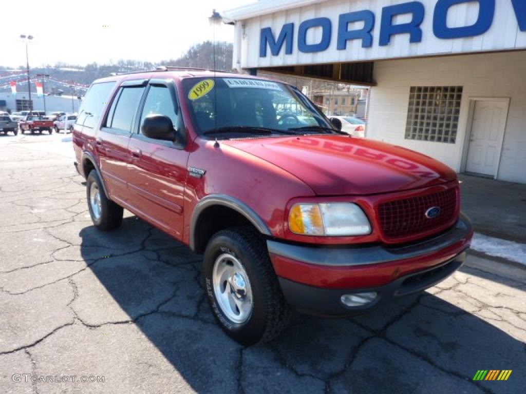 1999 Expedition XLT 4x4 - Laser Red Metallic / Medium Graphite photo #3