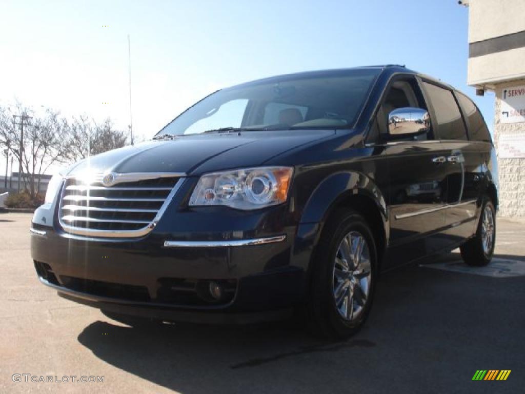 2008 Town & Country Limited - Modern Blue Pearlcoat / Medium Slate Gray/Light Shale photo #34