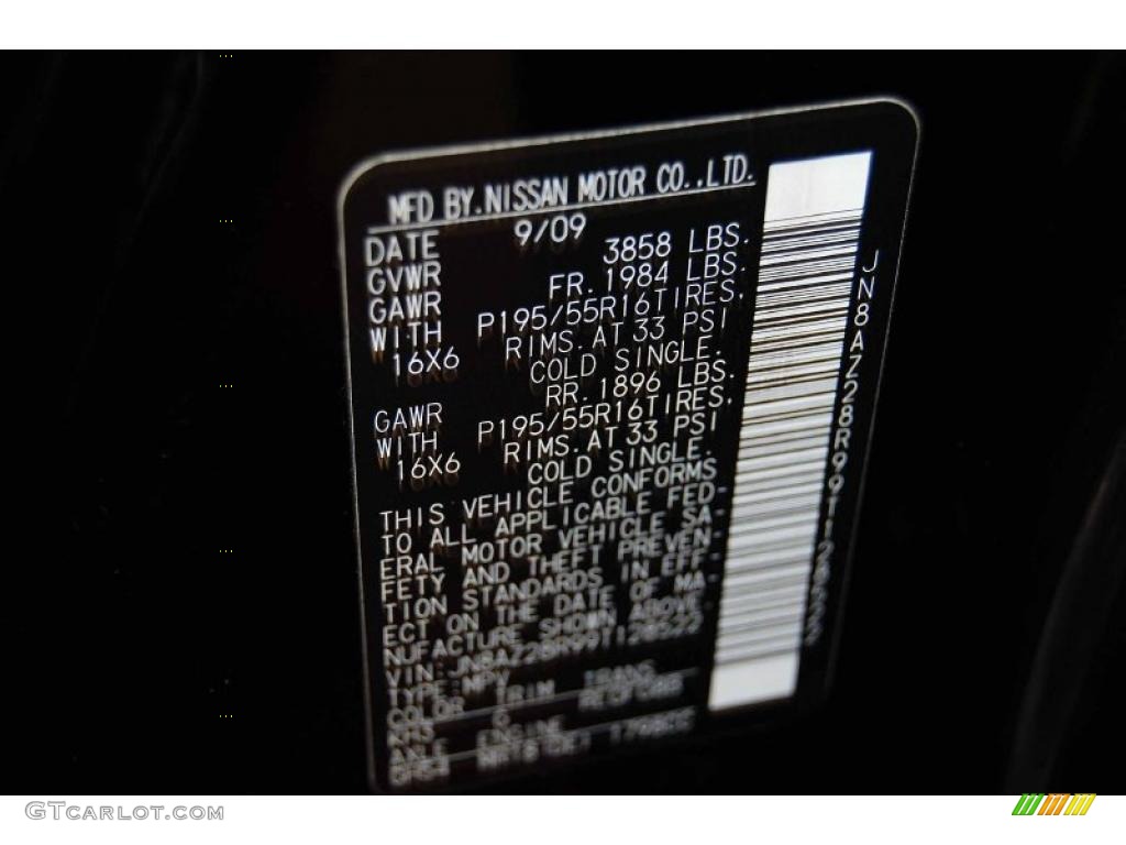 2009 Cube Color Code KH3 for Super Black Photo #44799225