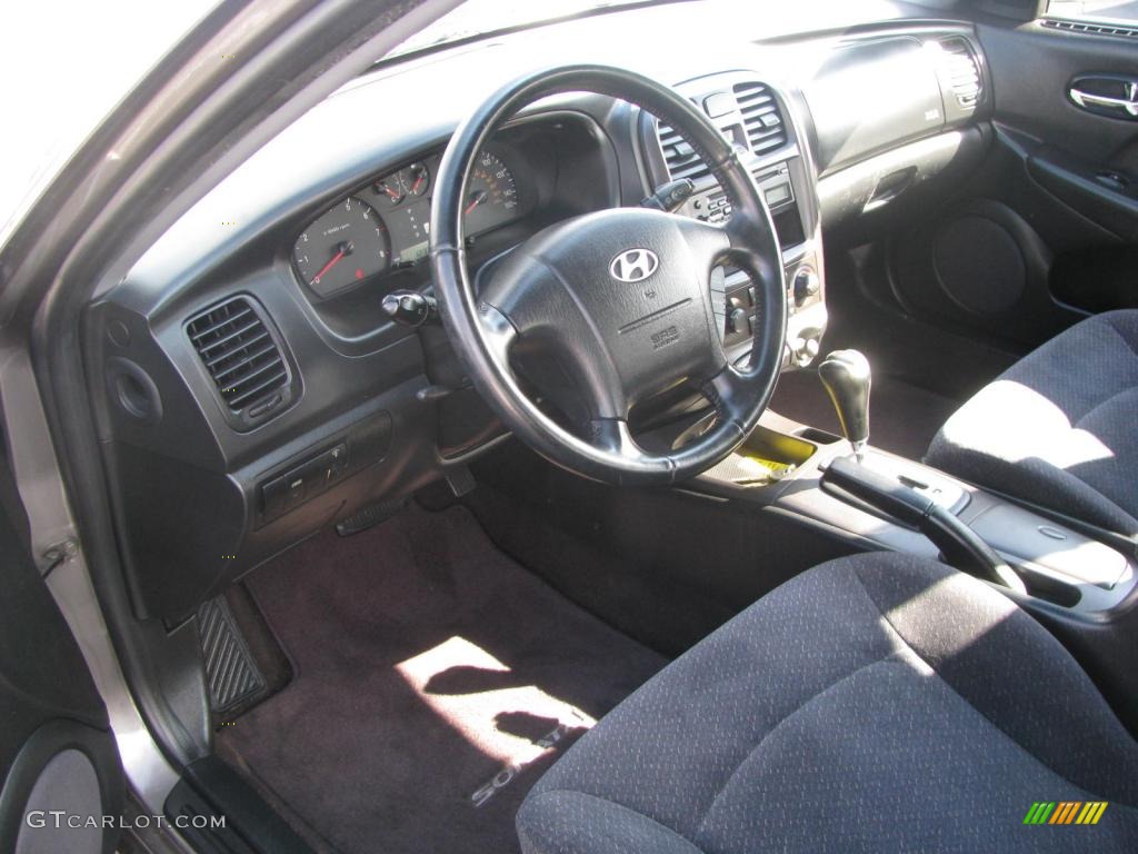 Black Interior 2002 Hyundai Sonata LX V6 Photo #44802266