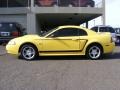 2000 Zinc Yellow Ford Mustang GT Coupe  photo #9