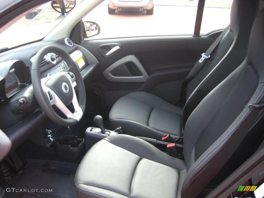Black Leather Interior 2011 Smart fortwo passion coupe Photo #44806852
