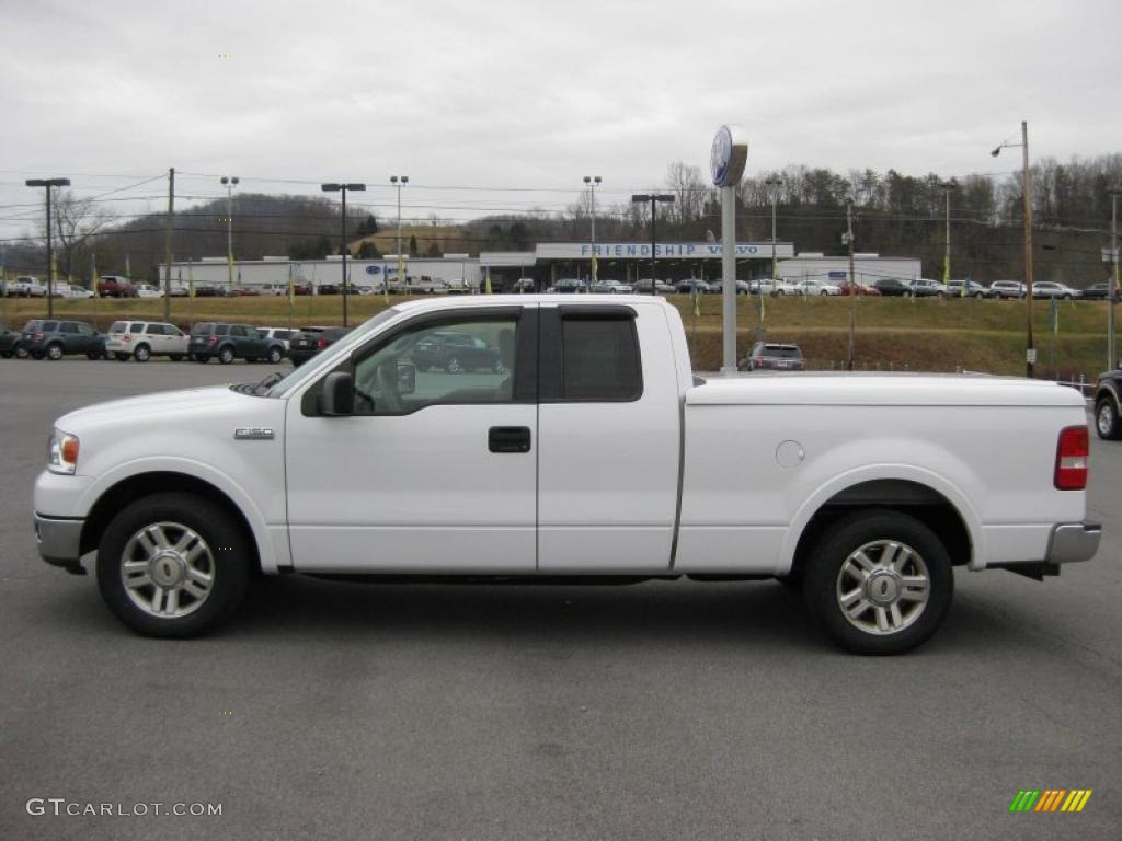 2004 F150 Lariat SuperCab - Oxford White / Tan photo #1