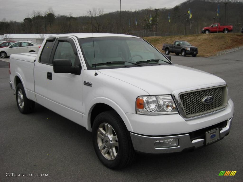 2004 F150 Lariat SuperCab - Oxford White / Tan photo #4