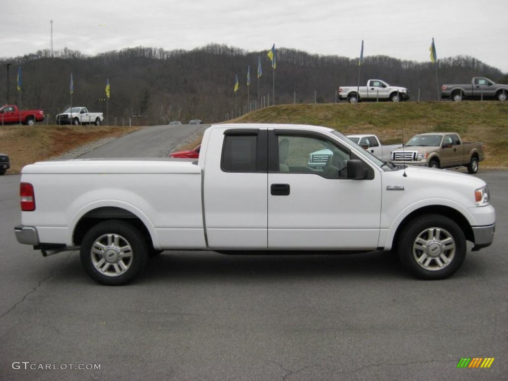 2004 F150 Lariat SuperCab - Oxford White / Tan photo #5