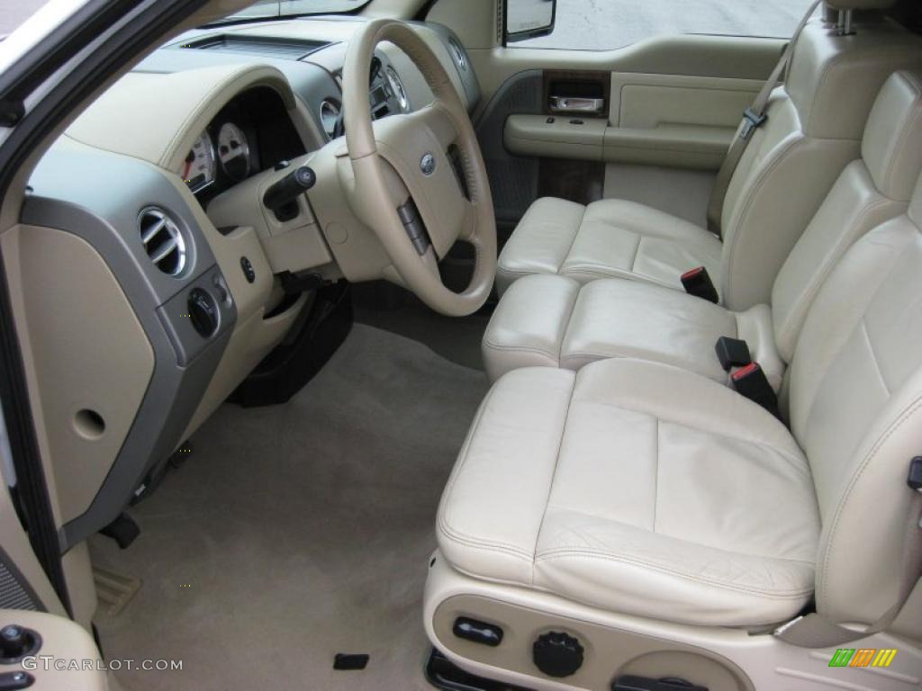 2004 F150 Lariat SuperCab - Oxford White / Tan photo #14