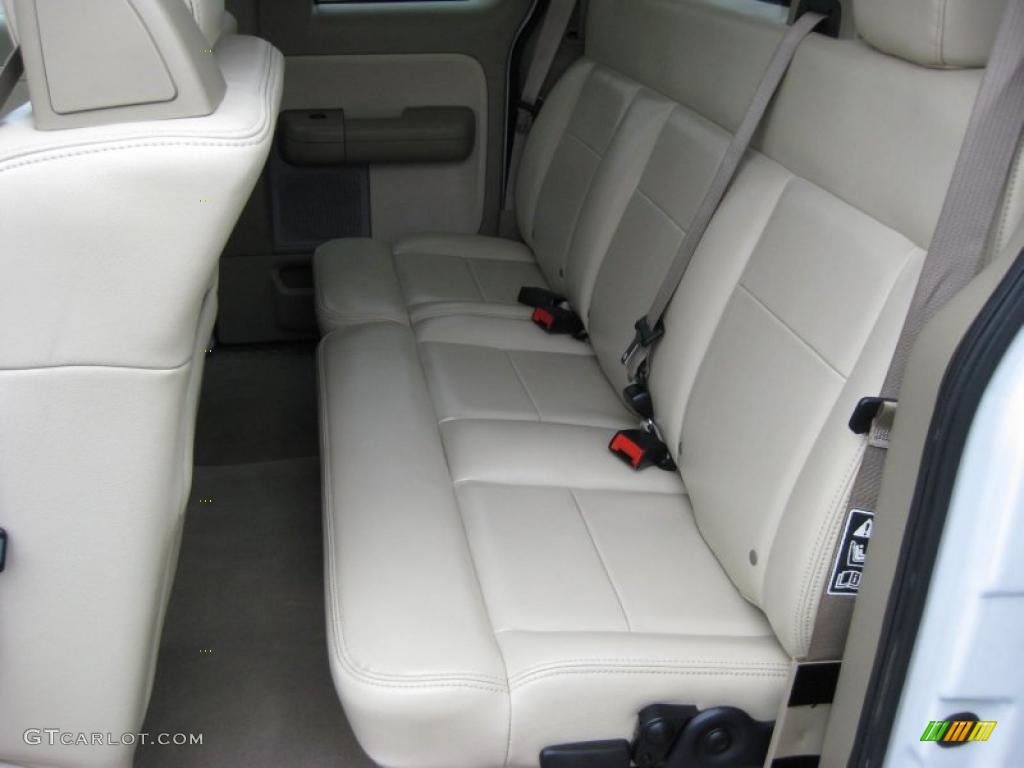 2004 F150 Lariat SuperCab - Oxford White / Tan photo #17