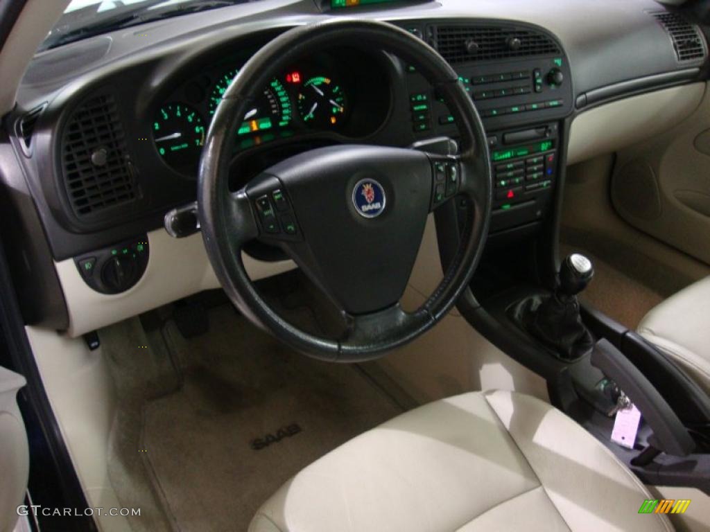 Parchment Interior 2003 Saab 9-3 Linear Sport Sedan Photo #44807608