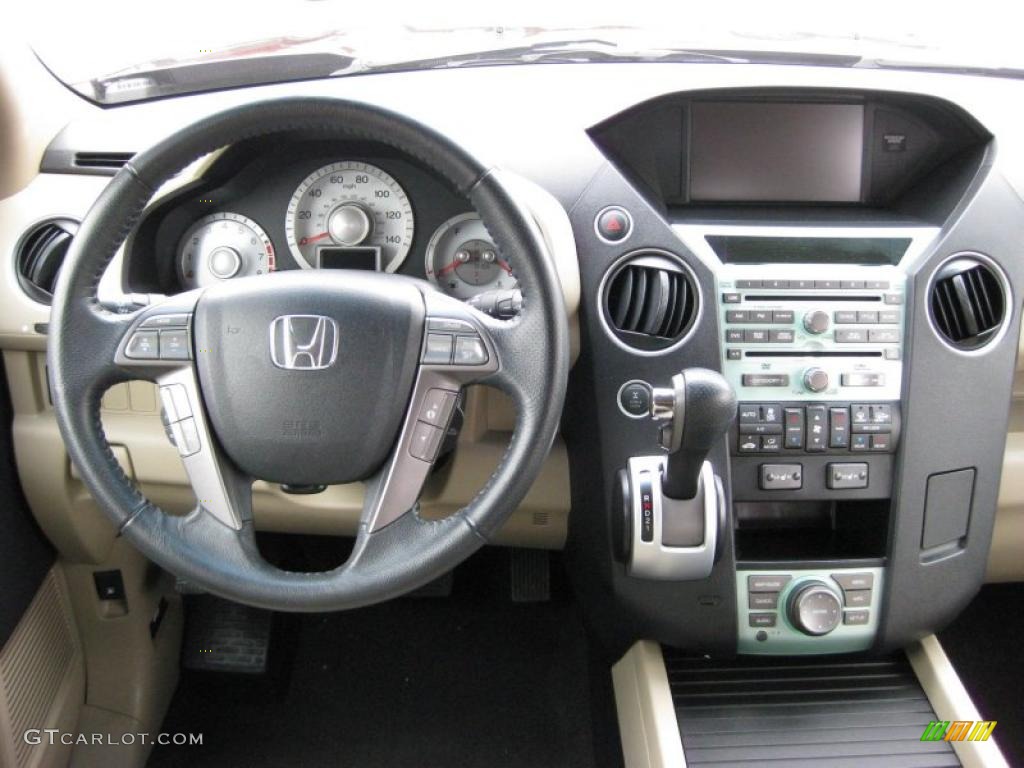 2009 Honda Pilot Touring 4WD Beige Dashboard Photo #44808200