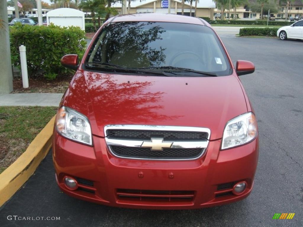 2008 Aveo LT Sedan - Sport Red Metallic / Neutral Beige photo #2