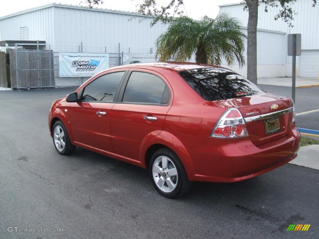 2008 Aveo LT Sedan - Sport Red Metallic / Neutral Beige photo #3