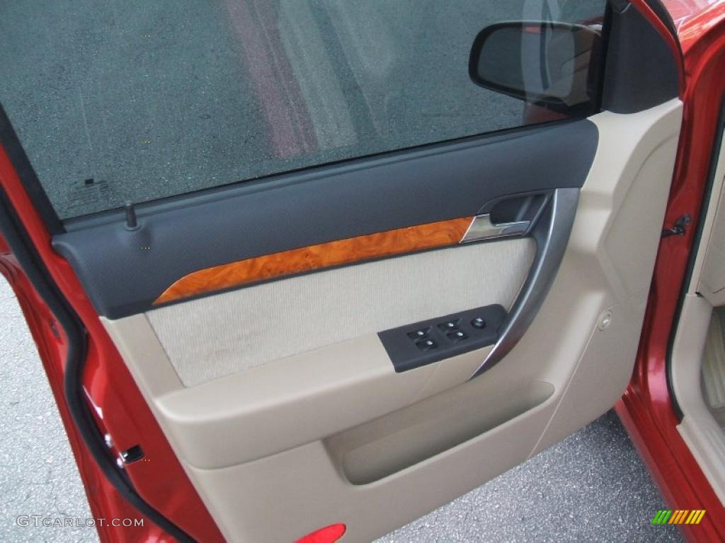 2008 Aveo LT Sedan - Sport Red Metallic / Neutral Beige photo #6