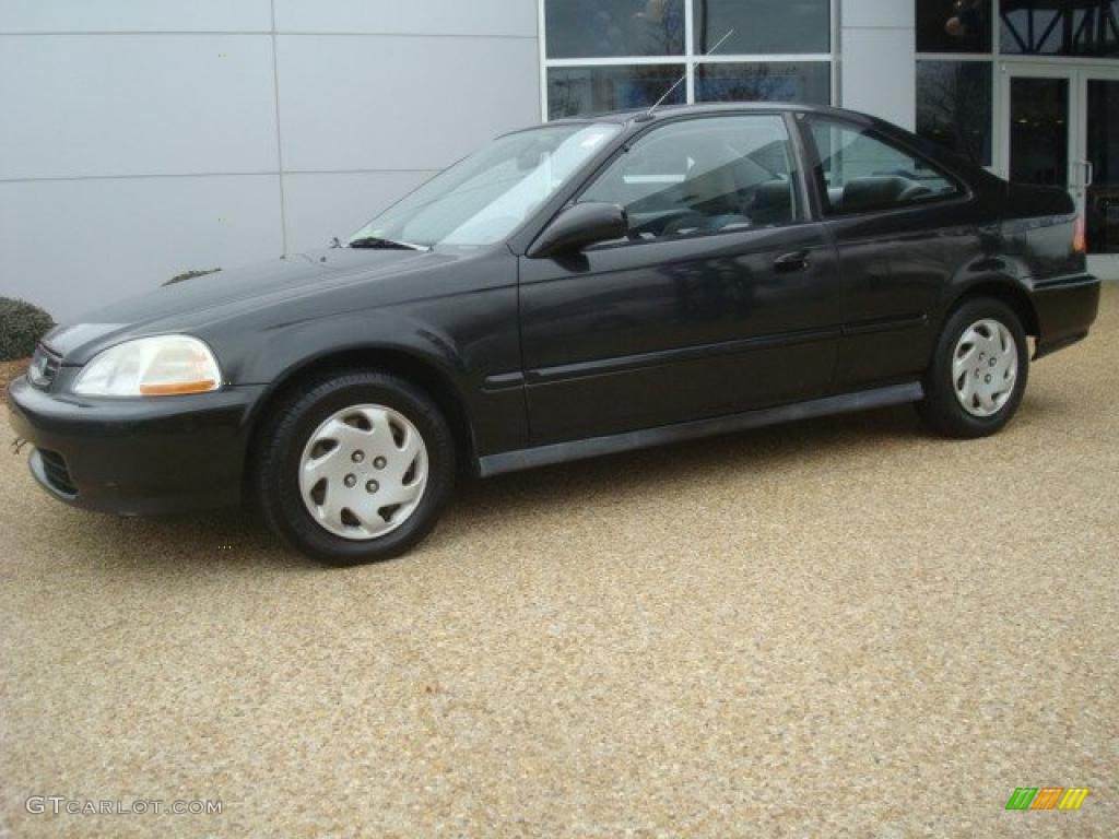 1997 Civic EX Coupe - Black Pearl Metallic / Gray photo #2