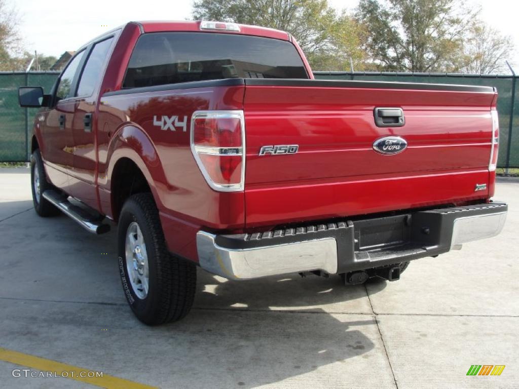 2010 F150 XLT SuperCrew 4x4 - Red Candy Metallic / Medium Stone photo #5