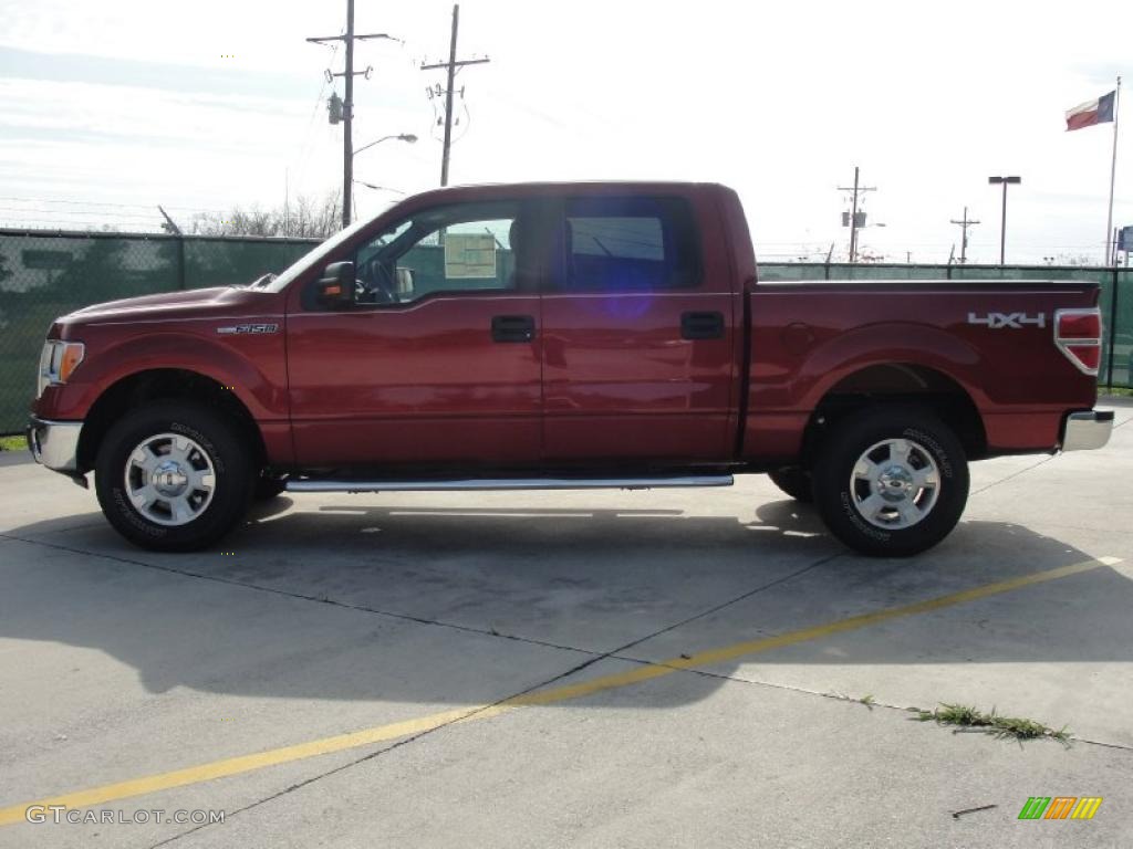 2010 F150 XLT SuperCrew 4x4 - Red Candy Metallic / Medium Stone photo #6