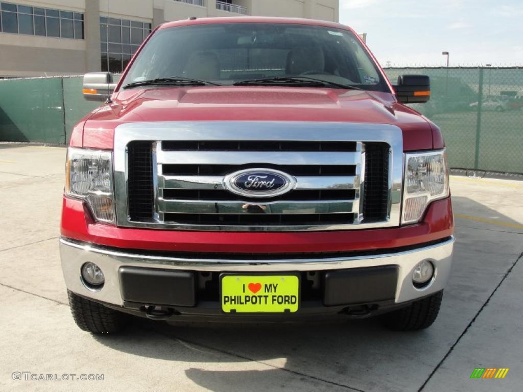 2010 F150 XLT SuperCrew 4x4 - Red Candy Metallic / Medium Stone photo #8