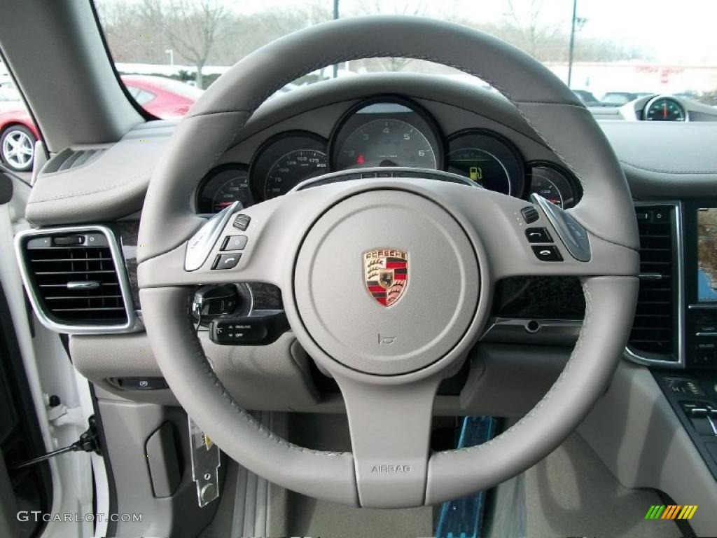 2011 Porsche Panamera 4S Platinum Grey Steering Wheel Photo #44816784