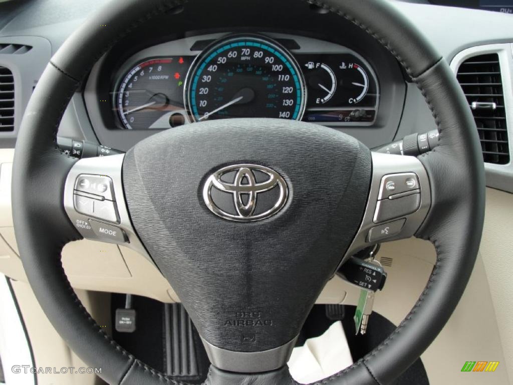 2010 Toyota Venza I4 Ivory Steering Wheel Photo #44817100