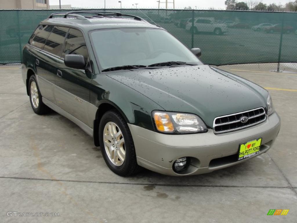 2001 Outback Limited Wagon - Timberline Green Metallic / Beige photo #1