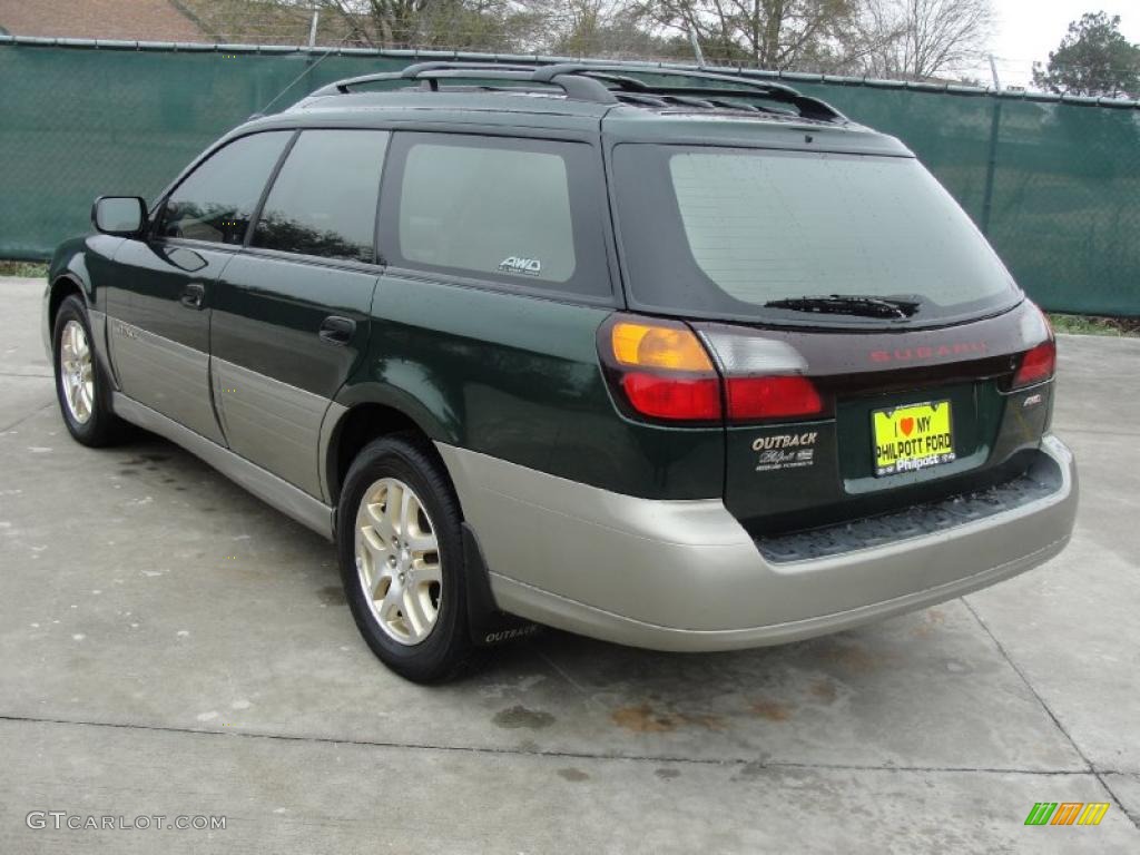 2001 Outback Limited Wagon - Timberline Green Metallic / Beige photo #5