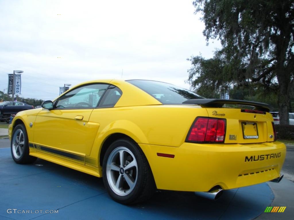 Screaming Yellow 2004 Ford Mustang Mach 1 Coupe Exterior Photo #44819032