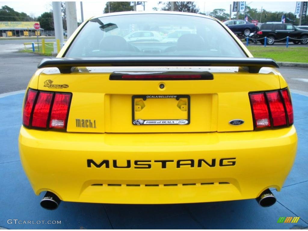 Screaming Yellow 2004 Ford Mustang Mach 1 Coupe Exterior Photo #44819048