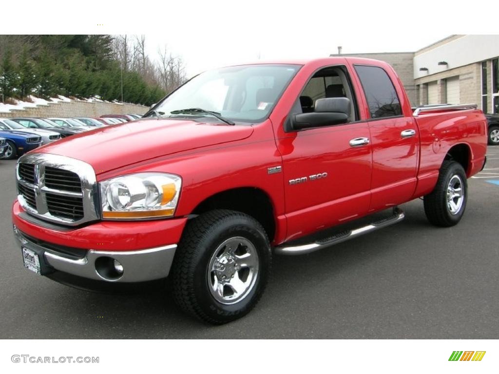 2006 Ram 1500 SLT Quad Cab 4x4 - Flame Red / Medium Slate Gray photo #1