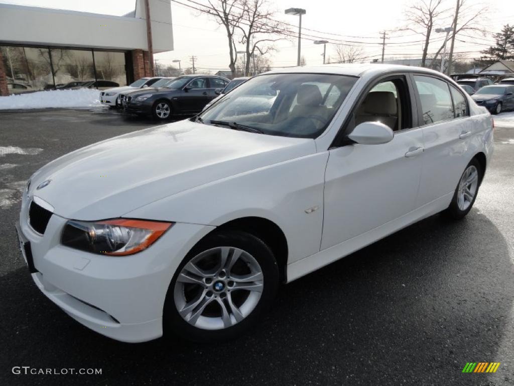 2008 3 Series 328xi Sedan - Alpine White / Cream Beige photo #1