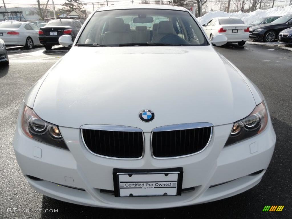 2008 3 Series 328xi Sedan - Alpine White / Cream Beige photo #2