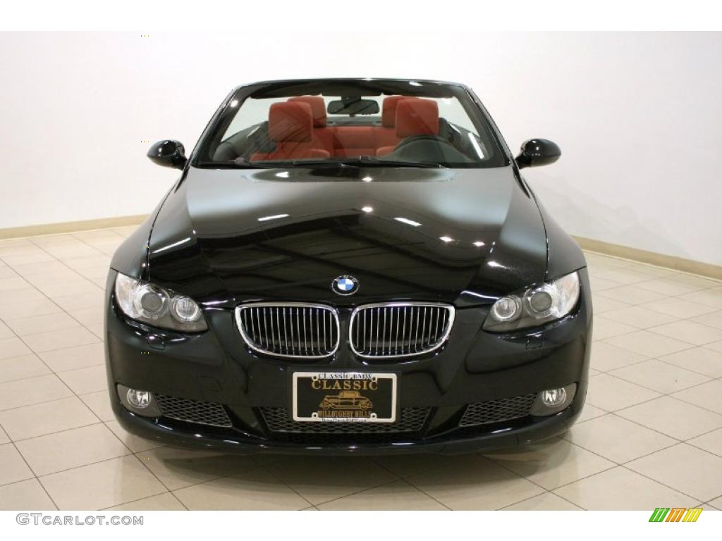 2007 3 Series 335i Convertible - Jet Black / Coral Red/Black photo #2