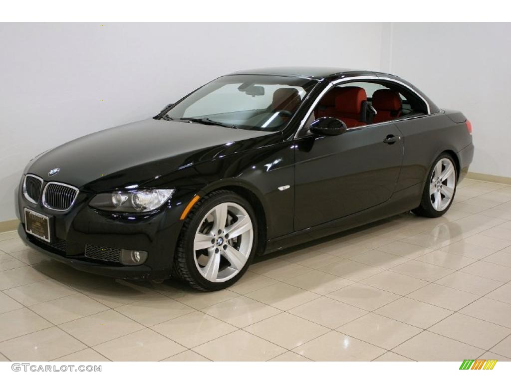 2007 3 Series 335i Convertible - Jet Black / Coral Red/Black photo #6