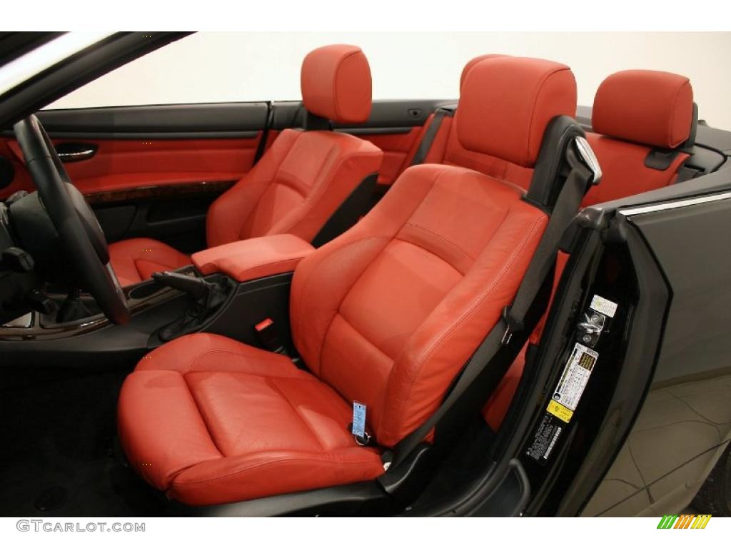 2007 3 Series 335i Convertible - Jet Black / Coral Red/Black photo #10