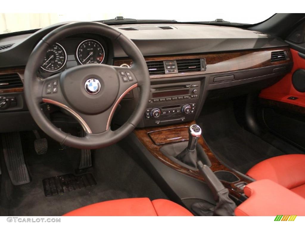 2007 3 Series 335i Convertible - Jet Black / Coral Red/Black photo #11