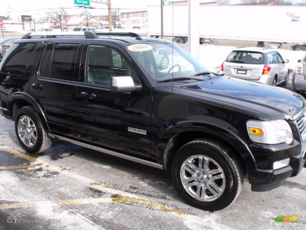 2008 Explorer Limited 4x4 - Black / Black photo #10