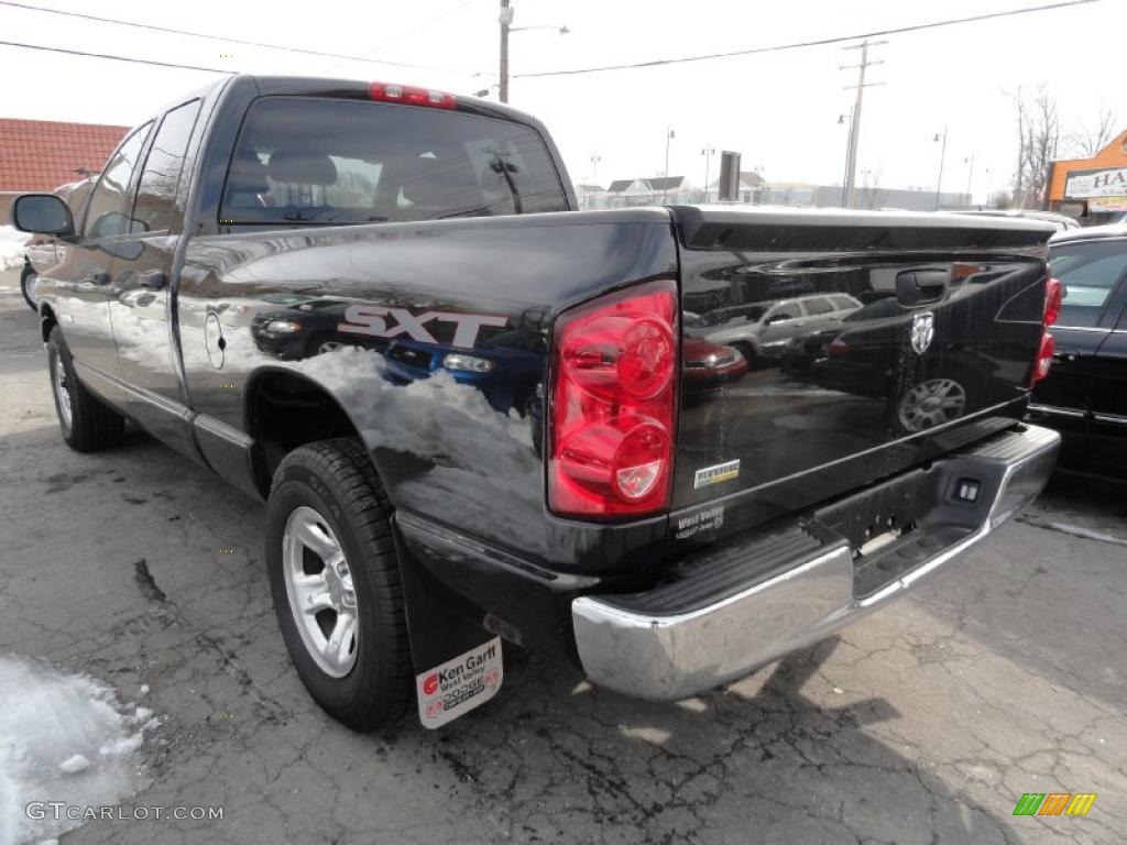 2008 Ram 1500 SXT Quad Cab - Brilliant Black Crystal Pearl / Medium Slate Gray photo #3