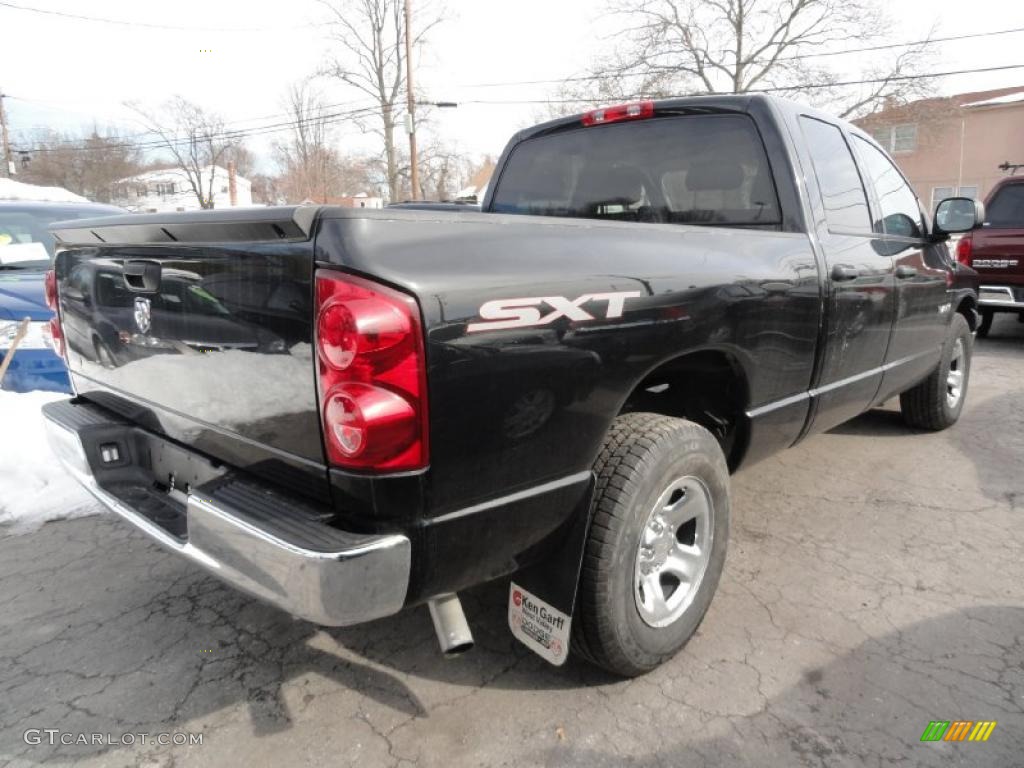 2008 Ram 1500 SXT Quad Cab - Brilliant Black Crystal Pearl / Medium Slate Gray photo #5