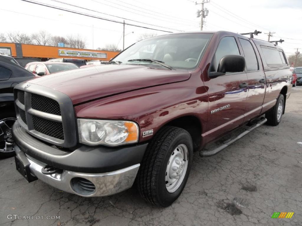 2003 Ram 2500 ST Quad Cab - Dark Garnet Red Pearl / Dark Slate Gray photo #1