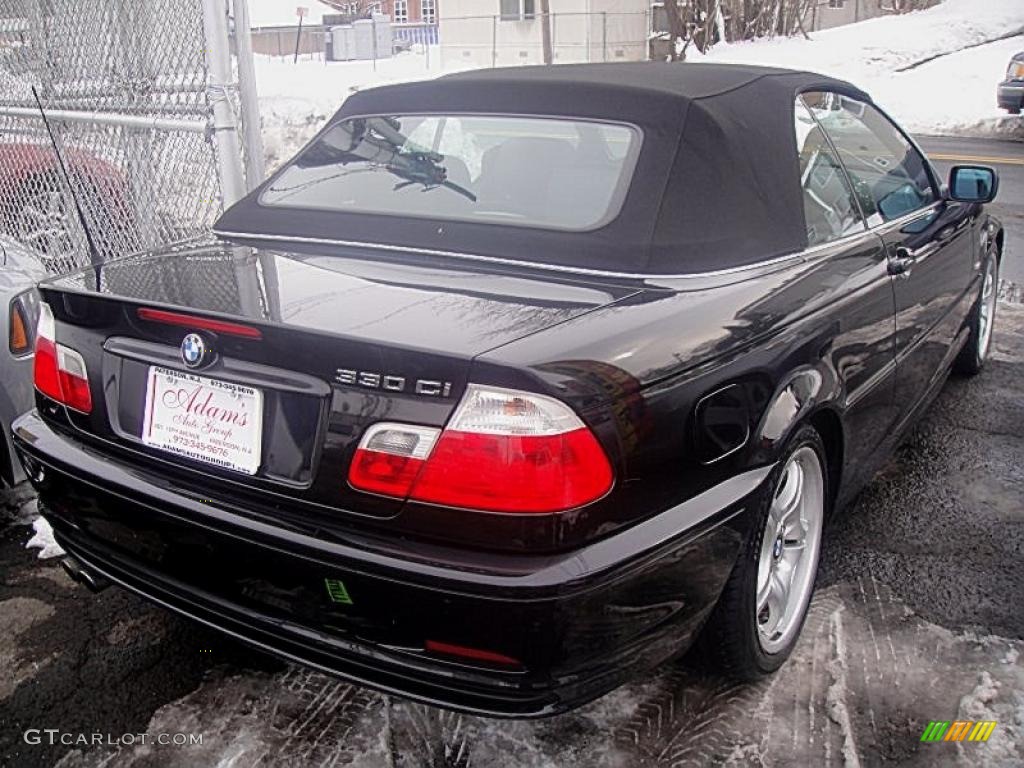 2002 3 Series 330i Convertible - Jet Black / Black photo #4