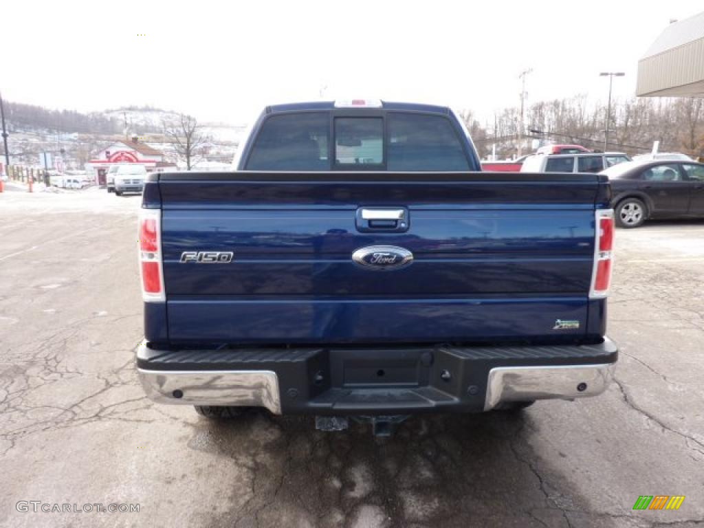 2010 F150 Lariat SuperCrew 4x4 - Dark Blue Pearl Metallic / Tan photo #3