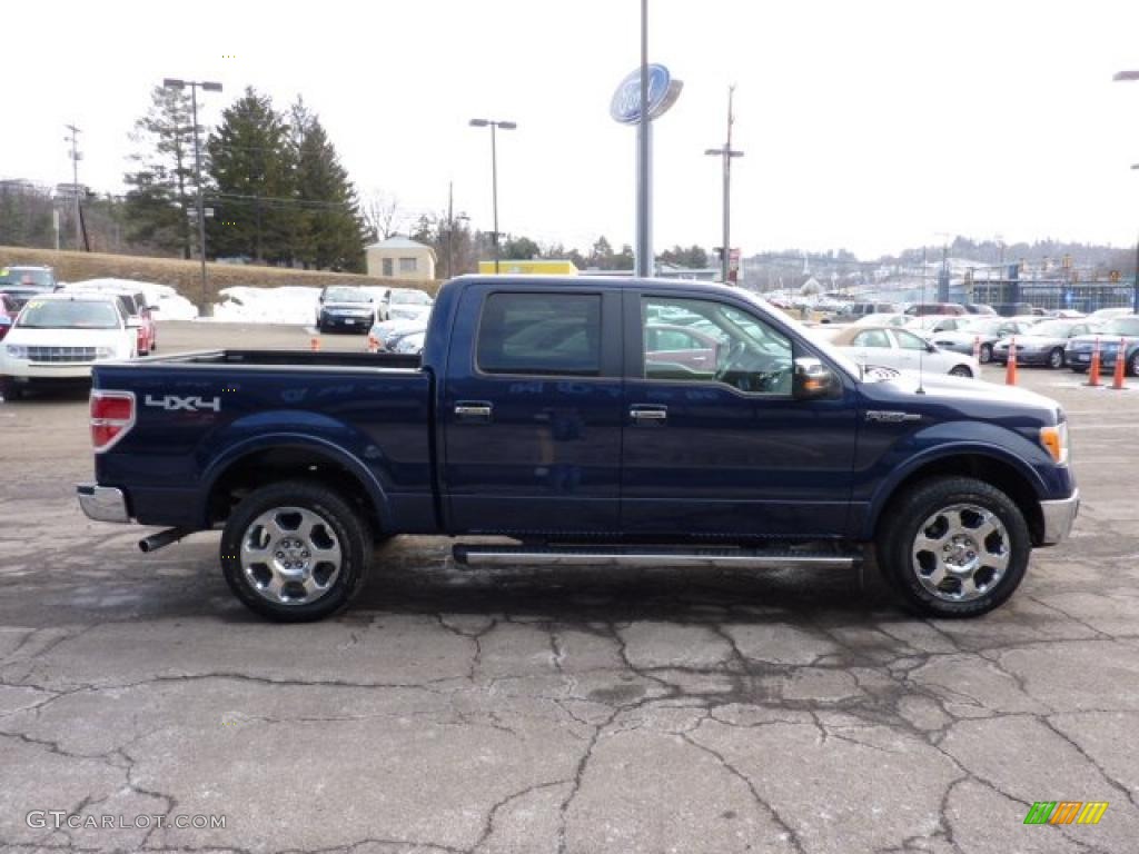2010 F150 Lariat SuperCrew 4x4 - Dark Blue Pearl Metallic / Tan photo #5