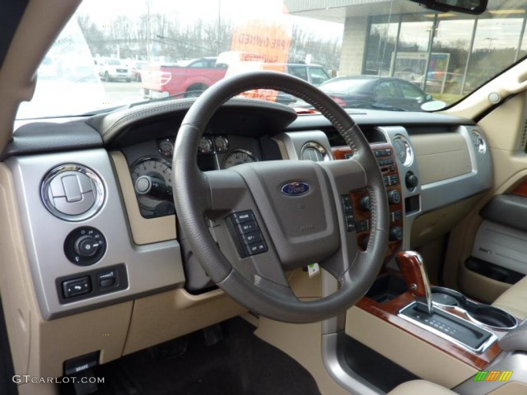 2010 F150 Lariat SuperCrew 4x4 - Dark Blue Pearl Metallic / Tan photo #11