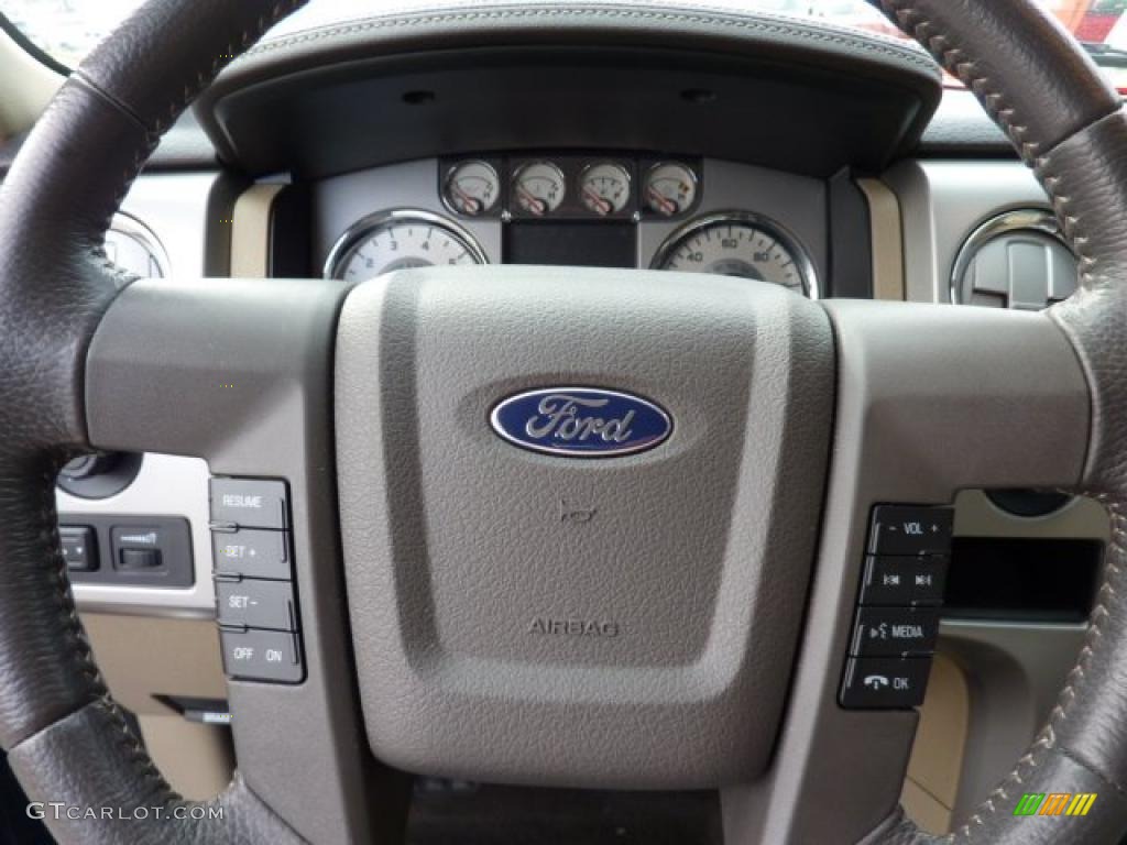 2010 F150 Lariat SuperCrew 4x4 - Dark Blue Pearl Metallic / Tan photo #19