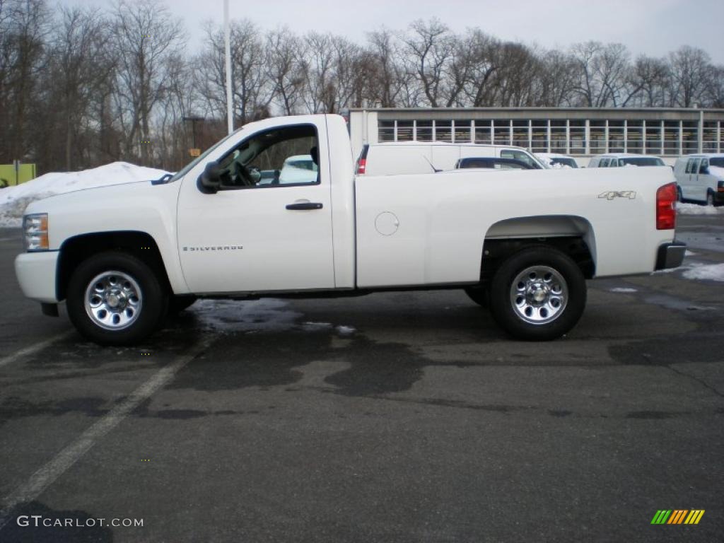 2008 Silverado 1500 LS Regular Cab 4x4 - Summit White / Dark Titanium photo #4
