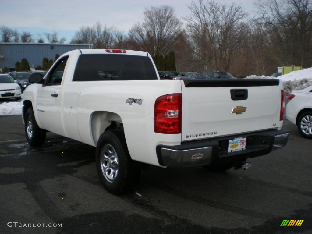 2008 Silverado 1500 LS Regular Cab 4x4 - Summit White / Dark Titanium photo #5