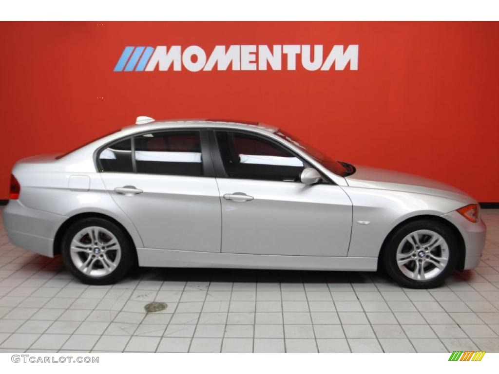 2008 3 Series 328i Sedan - Titanium Silver Metallic / Black photo #4