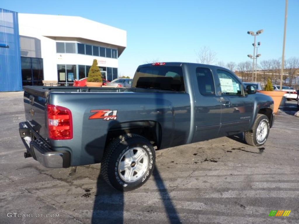 2011 Silverado 1500 LT Extended Cab 4x4 - Blue Granite Metallic / Ebony photo #10